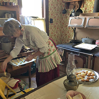 Warm cookies baked in a wood stove